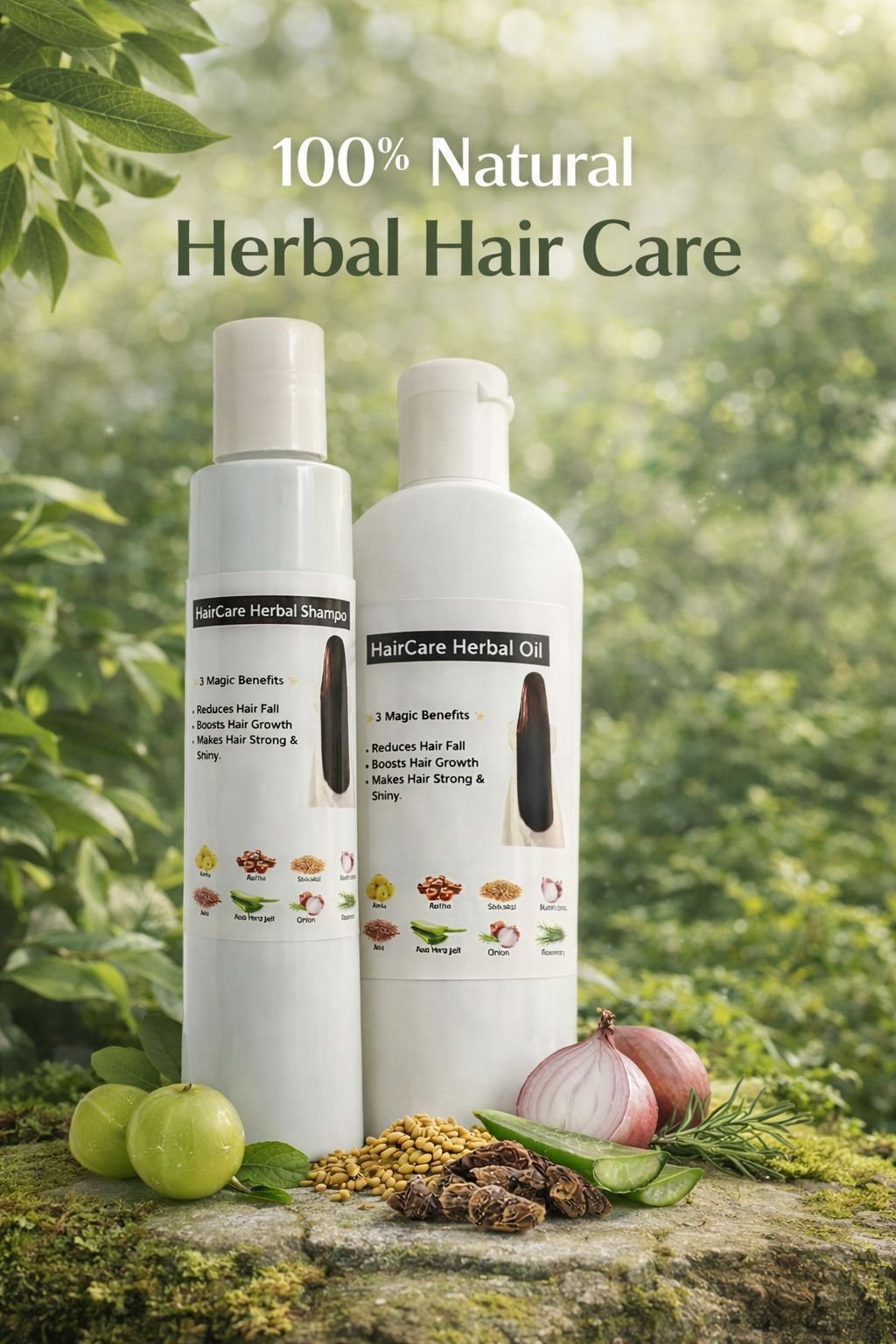HairCare Herbal Oil and Shampoo