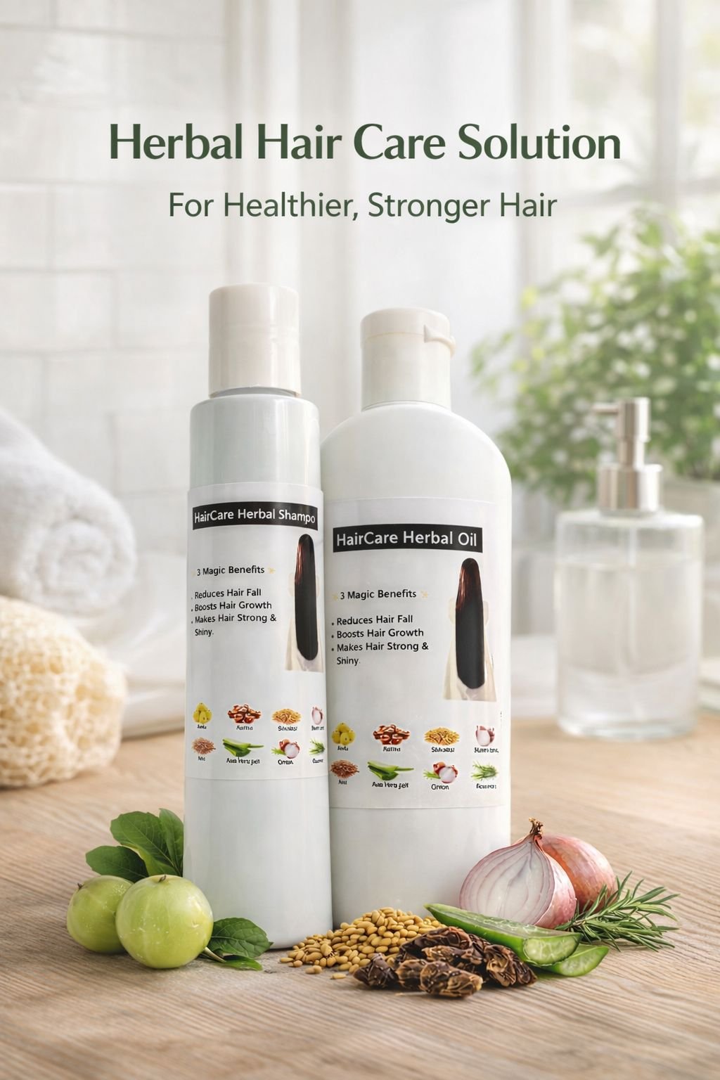 HairCare Herbal Oil and Shampoo